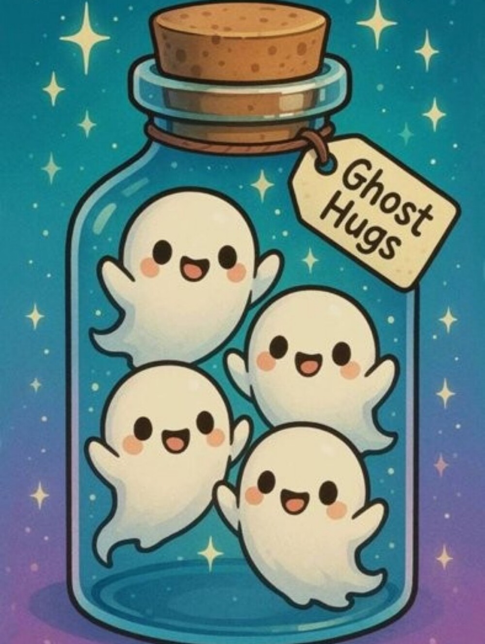 Ghost Hugs DIY 5D Full Round Drill Diamond Painting